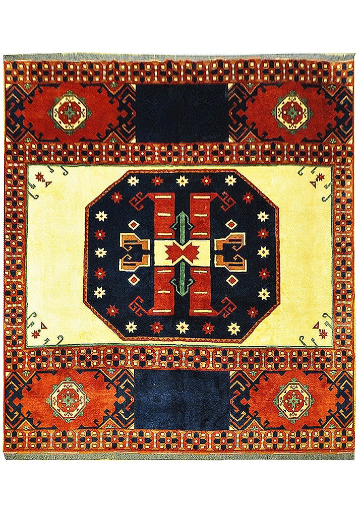 Tribal Afghan Kazak Square Wool Rug 9.1 x 10 Feet Premium Quality: Tribal Afghan Kazak Square Wool Rug 9.1 x 10 Feet Premium Quality Free continental US Shipping Enhance your home decor with this stunning 9.1 x 10 square Tribal Afghan Kazak wool rug. This beautiful r
