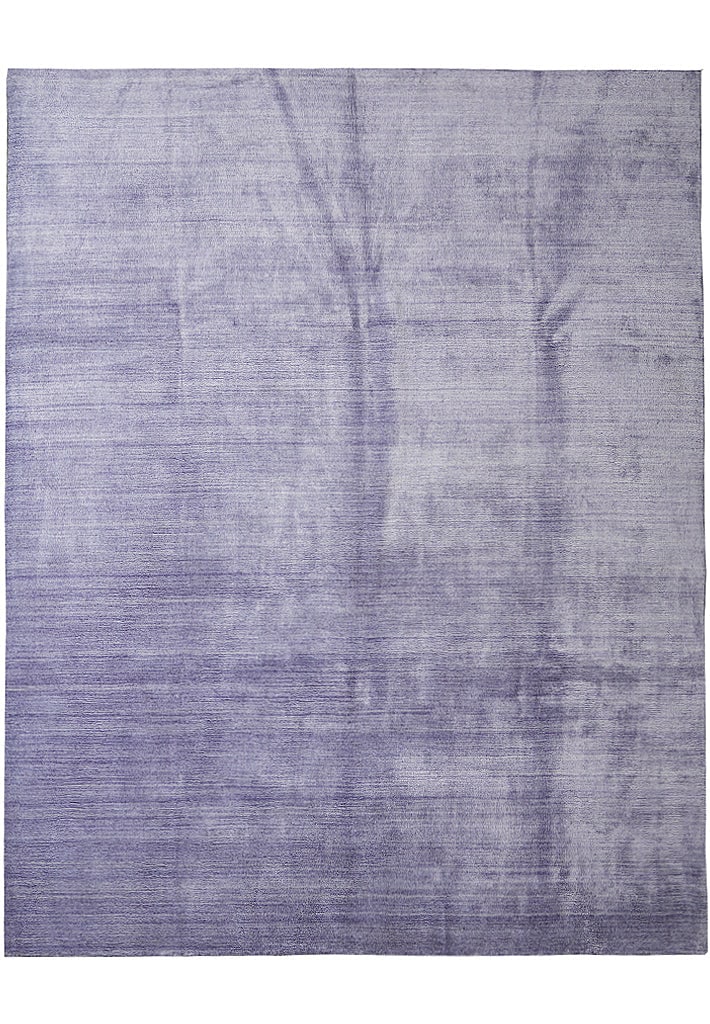 8 x 10 Lavender Hand-Knotted Wool Contemporary Area Rug: 8 x 10 Lavender Hand-Knotted Wool Contemporary Area Rug Free continental US Shipping This handmade contemporary area rug features a plain, solid lavender color with a soft, subtle gradient, providing 