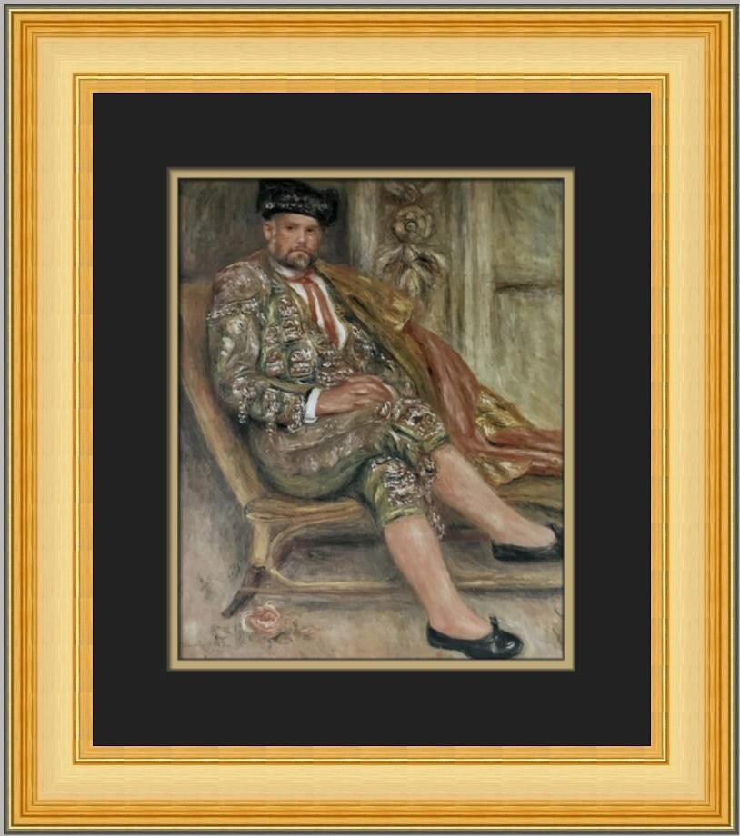 Pierre-Auguste Renoir Ambroise Vollard Dressed as a Toreador Custom Framed Print 19x17: Pierre-Auguste Renoir Ambroise Vollard Dressed as a Toreador Custom Framed Print 19x17 This custom framed print features the iconic artwork "Ambroise Vollard Dressed as a Toreador" by Pierre-Auguste R