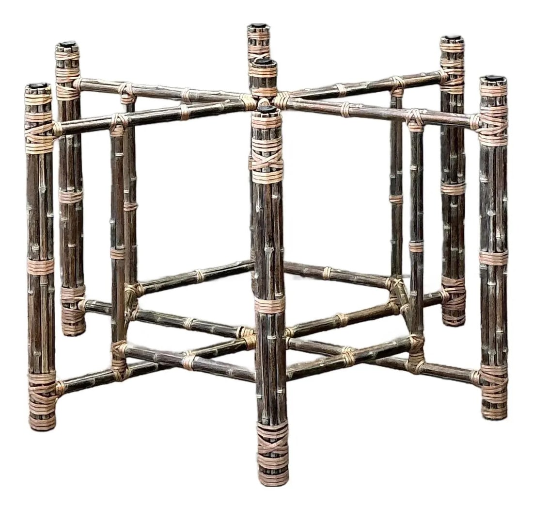 McGuire Style Rattan Dining Pedestal Table Base (1 of 10)