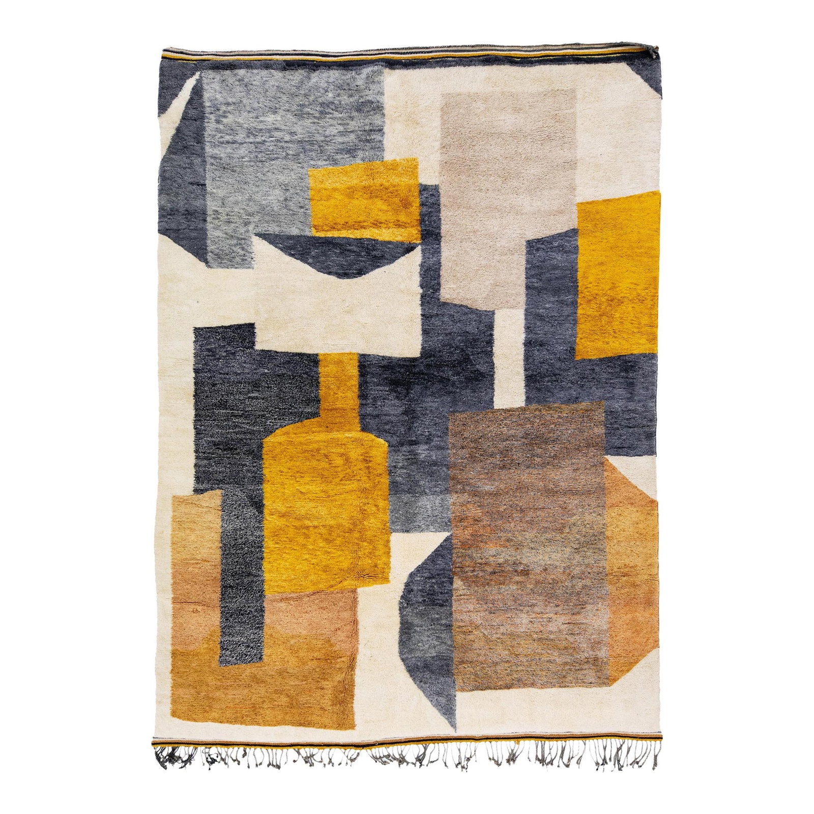 Handmade Modern Moroccan Wool Rug Abstract Beige 8'3 x 11'5: Handmade Modern Moroccan Wool Rug Abstract Beige 8'3 x 11'5 Enhance your space with this exquisite Modern Moroccan hand-knotted wool rug, featuring a warm beige field adorned with an eye-catching abst