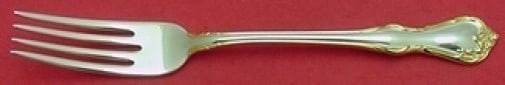Reed & Barton Rose Cascade Gold Sterling Silver Fork 7 3/8 Inch: Reed & Barton Rose Cascade Gold Sterling Silver Fork 7 3/8 Inch This exquisite fork is part of the Rose Cascade Gold pattern by Reed & Barton, crafted from sterling silver. Measuring 7 3/8 inches, it 