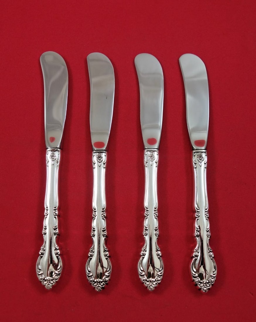 Oneida Grandeur Sterling Silver Butter Spreaders Set of 4 6 1 2 (1 of 4)