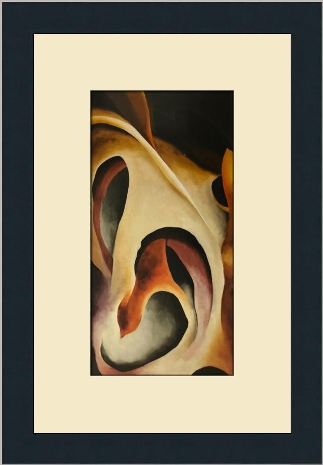 Georgia O'Keeffe Leaf Motif No.2 Custom Framed Art Print 1991: Georgia O'Keeffe Leaf Motif No.2 Custom Framed Art Print 1991 This stunning custom framed print features Georgia O'Keeffe's iconic "Leaf Motif No.2". Created in 1991, this medium-sized print measures 