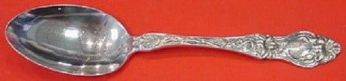 Frank Whiting Lily Sterling Silver Serving Spoon 8 1/4 Heirloom: Frank Whiting Lily Sterling Silver Serving Spoon 8 1/4 Heirloom This exquisite serving spoon features the elegant Lily pattern by Frank Whiting, crafted from high-quality sterling silver. Measuring 8 