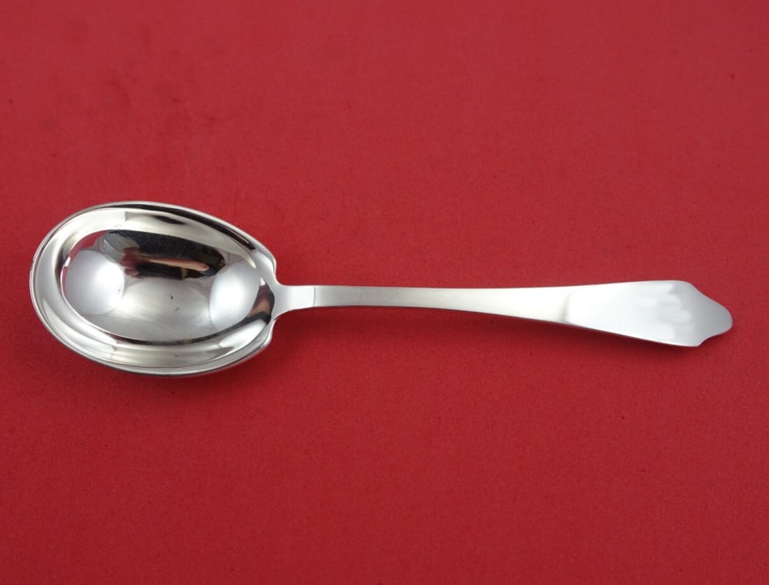 Tiffany & Co Clinton Sterling Silver Sugar Spoon 5 7/8 Inch Serving: Tiffany & Co Clinton Sterling Silver Sugar Spoon 5 7/8 Inch Serving Discover the elegance of the Clinton pattern by Tiffany & Co. This exquisite sterling silver sugar spoon measures 5 7/8 inches and s