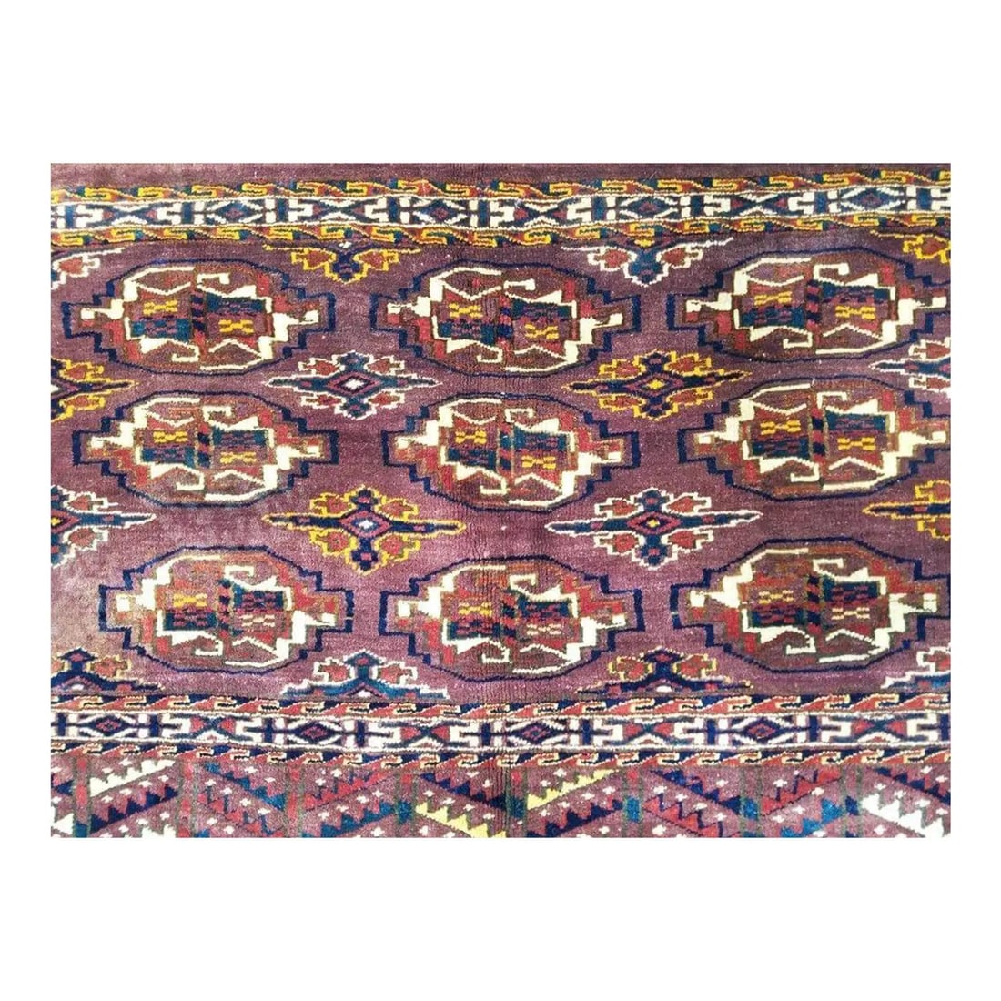 2'6" x 3'11" Hand-Knotted Wool Rug with Turkoman Tribal Design (1 of 2)