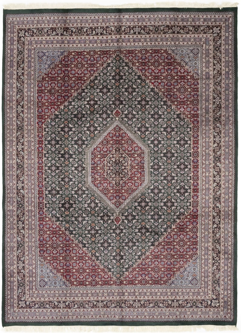 Handmade 9x12 Floral Tribal Design Wool Area Rug from India: Handmade 9x12 Floral Tribal Design Wool Area Rug from India Transform your space with this exquisite Handmade 9'0" x 12'0" Floral Tribal Design Oriental Rug. Crafted from high-quality wool, this area 