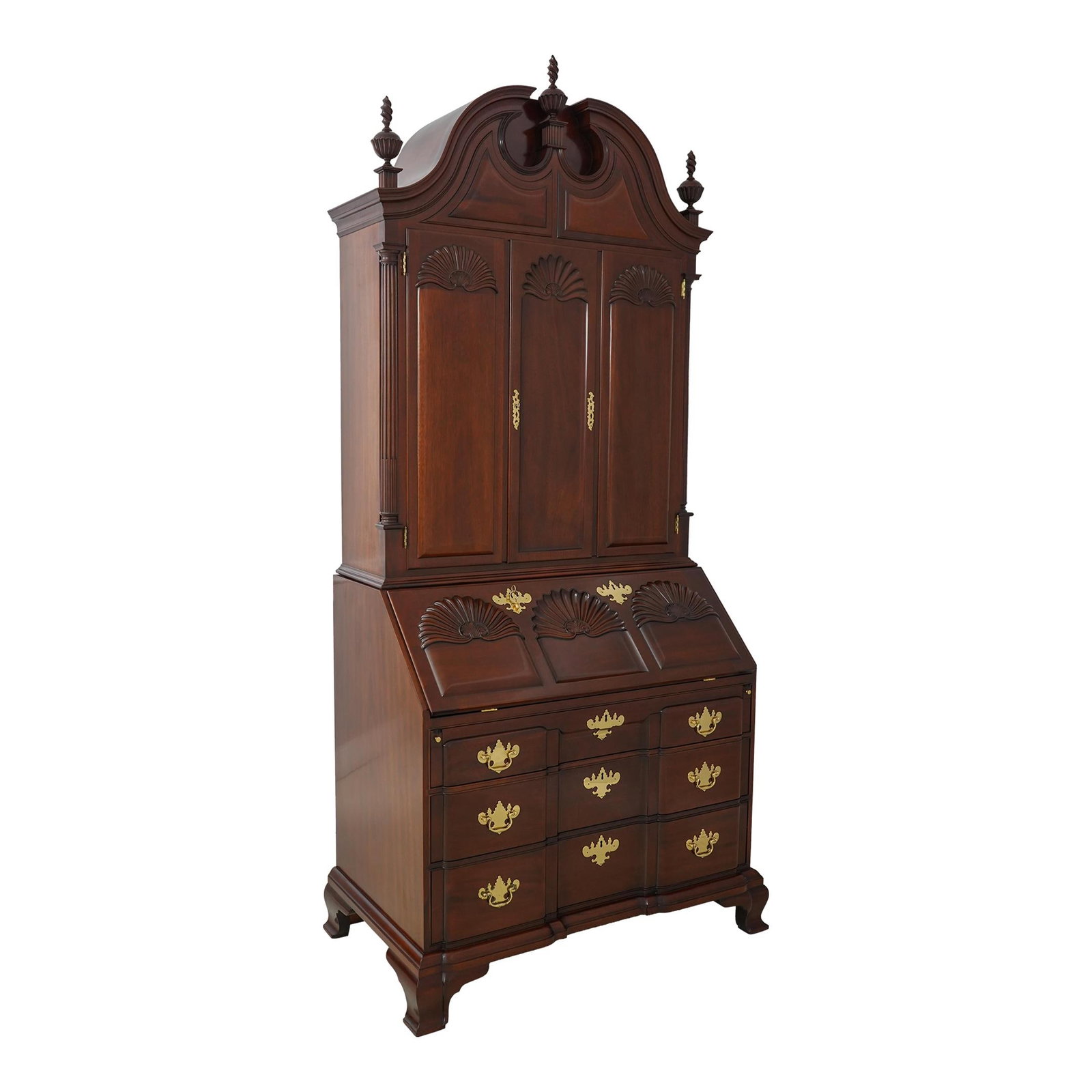 Kindel Winterthur Mahogany Updyke Secretary Desk Traditional Style: Kindel Winterthur Mahogany Updyke Secretary Desk Traditional Style This stunning Kindel Winterthur Collection Mahogany Updyke Secretary Desk showcases a rich high sheen finish and meticulous craftsman