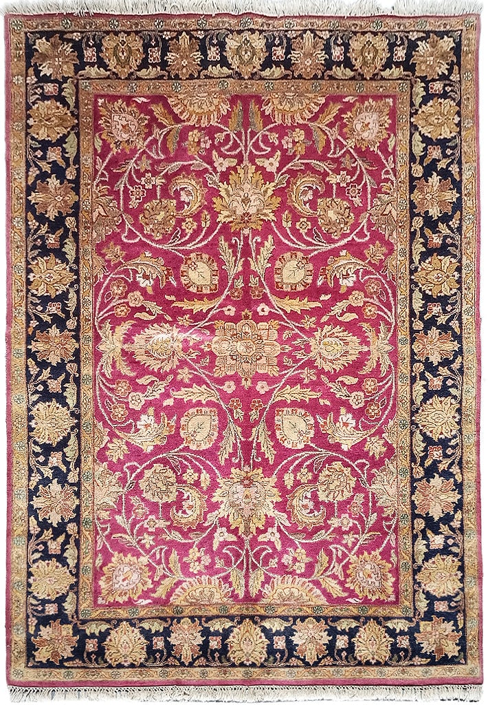 Vibrant Raspberry Jaipur Handmade Rug 5.6' x 8' Wool: Vibrant Raspberry Jaipur Handmade Rug 5.6' x 8' Wool Free continental US Shipping Elevate your home decor with this stunning 5.6 x 8 Raspberry Indian Unusual Jaipur Rug. Handwoven in Jaipur, this uniq