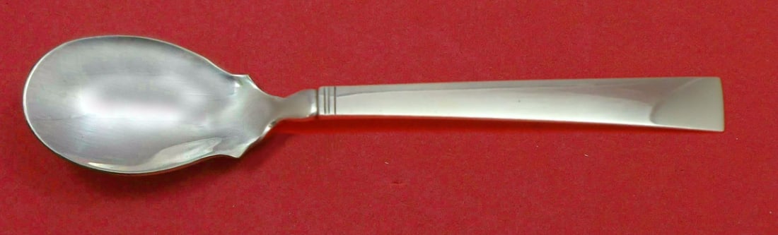 Georg Jensen Blok Acadia Sterling Silver 5 3/4 Inch Ice Cream Spoon: Georg Jensen Blok Acadia Sterling Silver 5 3/4 Inch Ice Cream Spoon This sterling silver ice cream spoon features the Blok - Acadia pattern by Georg Jensen. Measuring 5 3/4 inches in length, it is cus