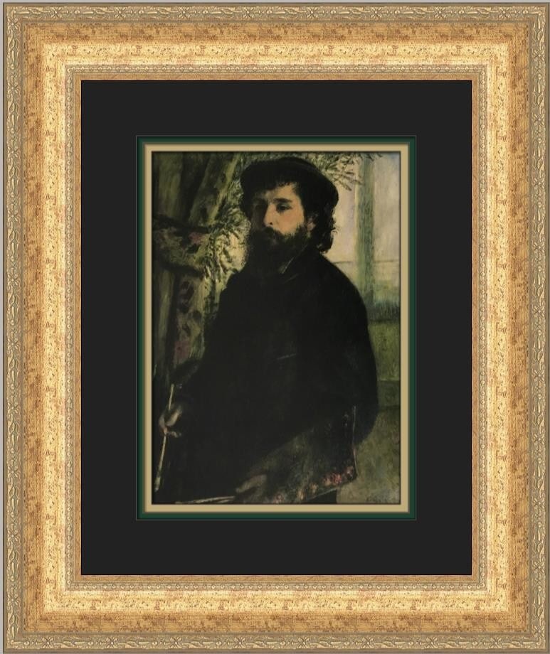Renoir Portrait of Monet Custom Framed Art Print 19x17: Renoir Portrait of Monet Custom Framed Art Print 19x17 This stunning custom framed print features Pierre-Auguste Renoir's iconic "Portrait of Monet," capturing the essence of Impressionism with its ex