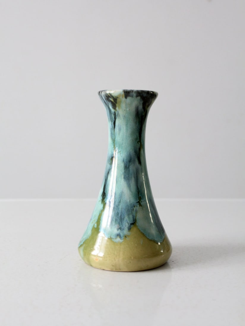 1920s Brush McCoy Onyx Vase Turquoise Drip Glaze (1 of 8)