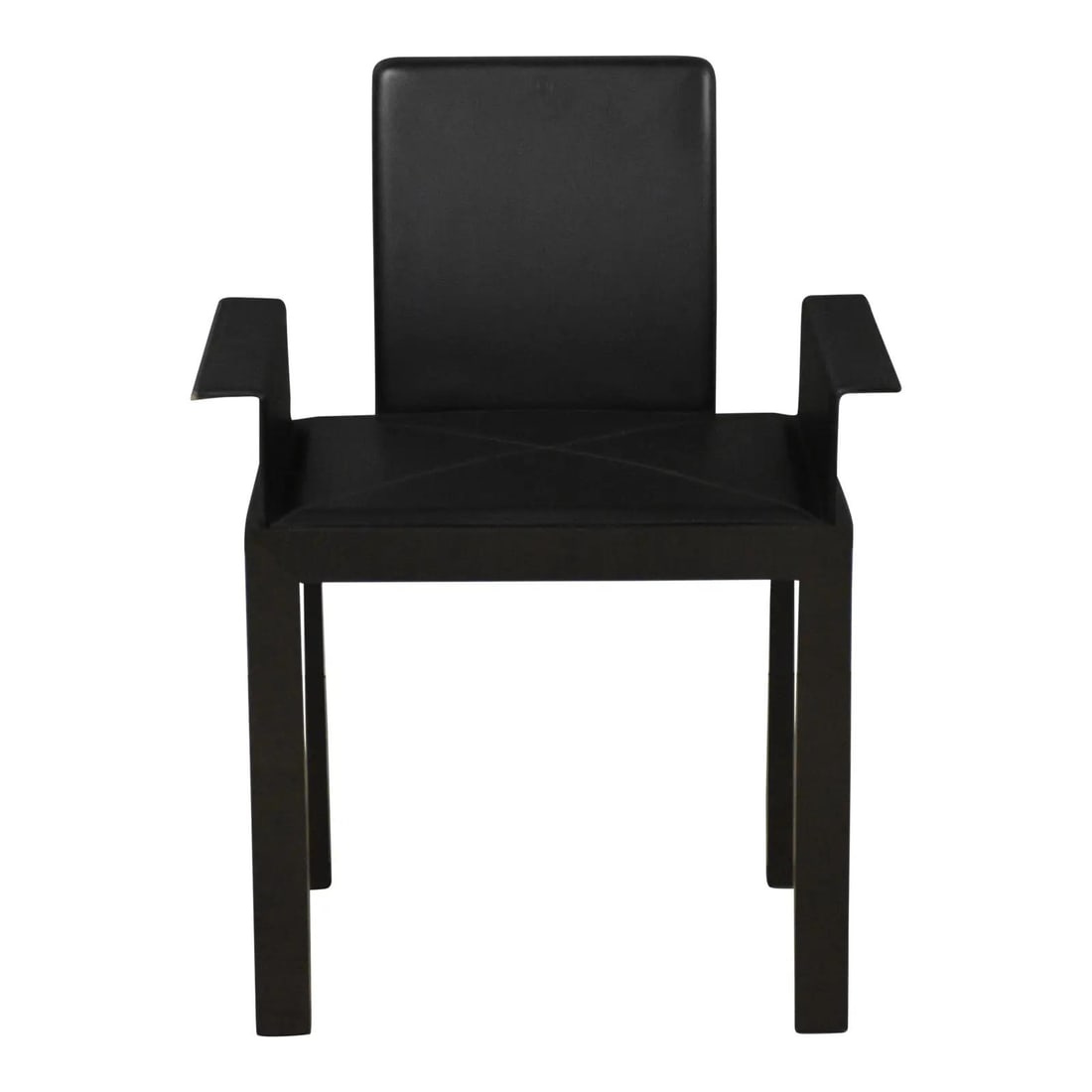 Tresserra Haiku Dining Chair in Black Leather and Walnut Finish: Tresserra Haiku Dining Chair in Black Leather and Walnut Finish This post-modern Haiku dining chair by Tresserra features a sleek black leather seat and a walnut-colored frame. Marked with the Tresser