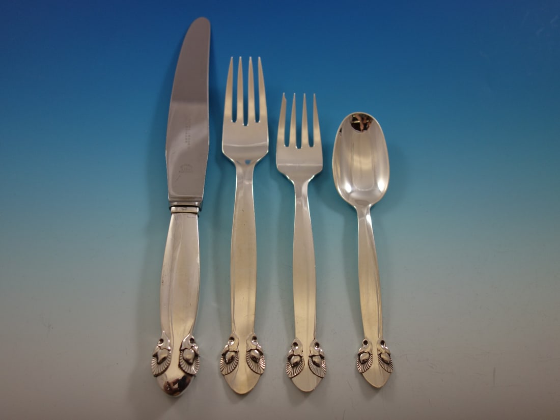 Georg Jensen Bittersweet Sterling Silver 4-Piece Dinner Setting (1 of 3)
