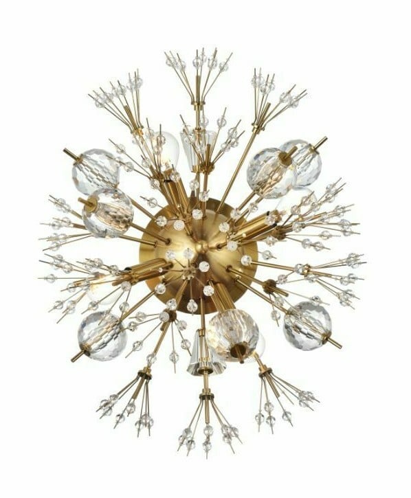 Gold Sputnik Wall Sconce 4 Light Modern Crystal Glass Fixture: Gold Sputnik Wall Sconce 4 Light Modern Crystal Glass Fixture Illuminate your space with this stunning Gold Sputnik Wall Sconce, a perfect blend of modern elegance and functionality. Featuring a styli