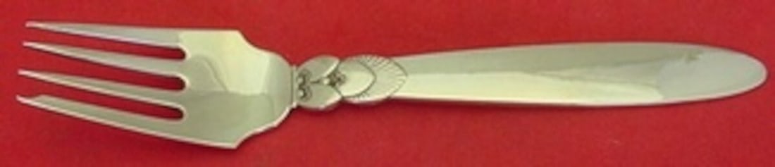 Georg Jensen Cactus Sterling Silver Salad Fork 6.25 Inch Art Deco (1 of 2)