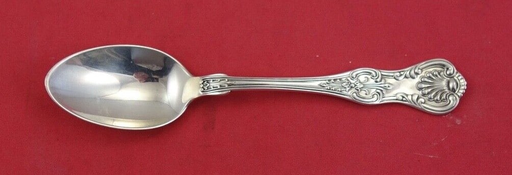Dominick & Haff King Pattern Sterling Silver Teaspoon 6 Inch: Dominick & Haff King Pattern Sterling Silver Teaspoon 6 Inch This exquisite teaspoon is crafted from high-quality sterling silver and features the elegant King pattern by Dominick & Haff. Measuring 6 