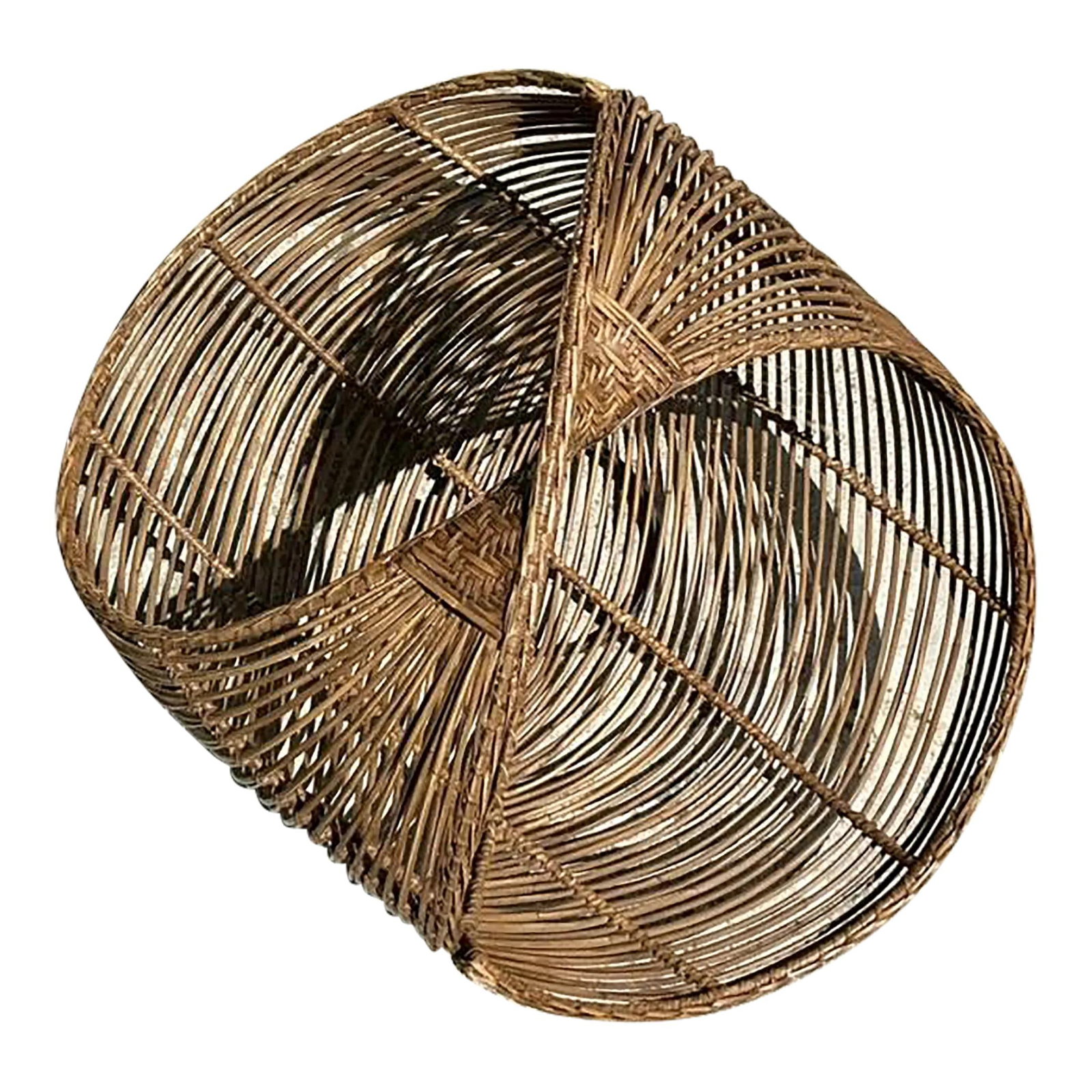 Vintage Coastal Rattan Basket Natural Handcrafted 27.5 x 19.25 x 18 (1 of 8)