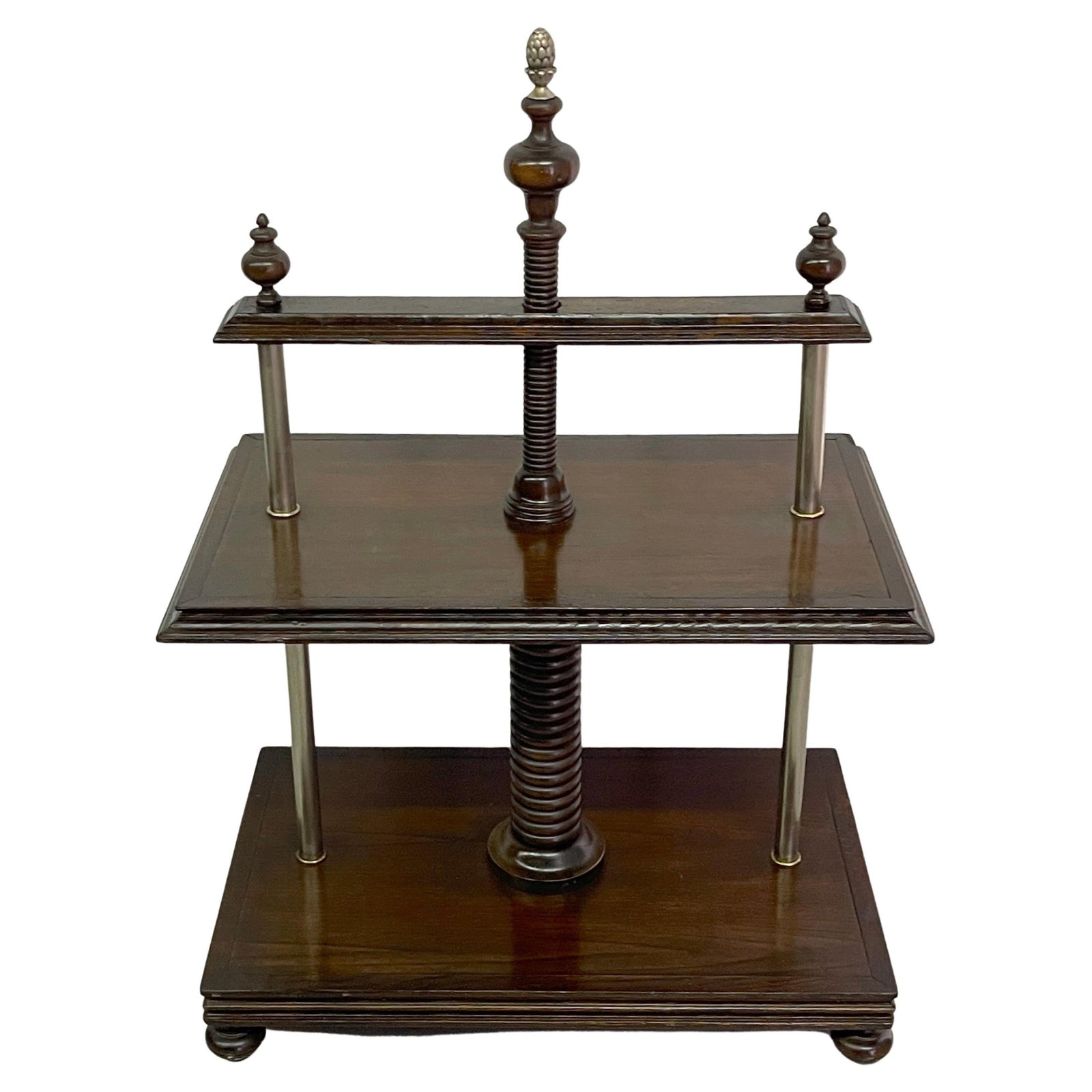 20th Century European Bookpress End Table Hardwood Silver Plate Decor: 20th Century European Bookpress End Table Hardwood Silver Plate Decor This unique model of a European bookpress end/side table serves as both functional furniture and a captivating sculpture. Crafted 