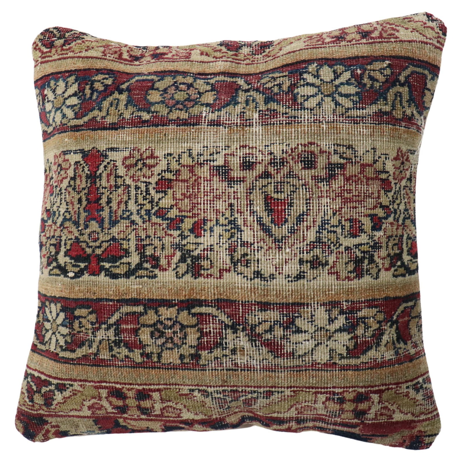 19th Century Persian Kerman Tabriz Rug Pillow Decorative Accent (1 of 4)