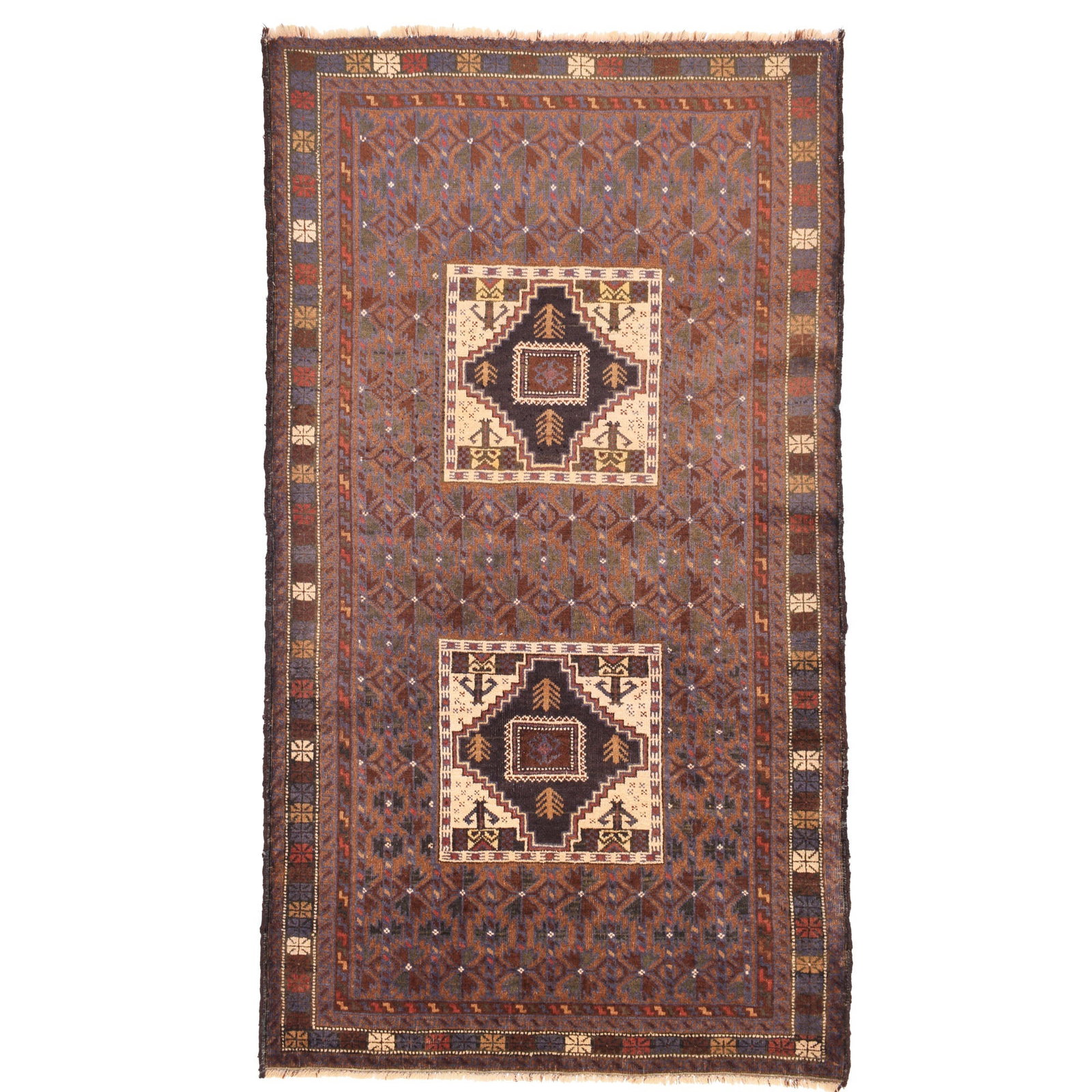3.7 x 6.5 Afghan Handmade Wool Tribal Baluch Rug Brown: 3.7 x 6.5 Afghan Handmade Wool Tribal Baluch Rug Brown Free continental US Shipping Introducing a meticulously crafted 3.7 x 6.5 Afghan Handmade Quality Wool Tribal Baluch Rug in a rich brown hue. Eac