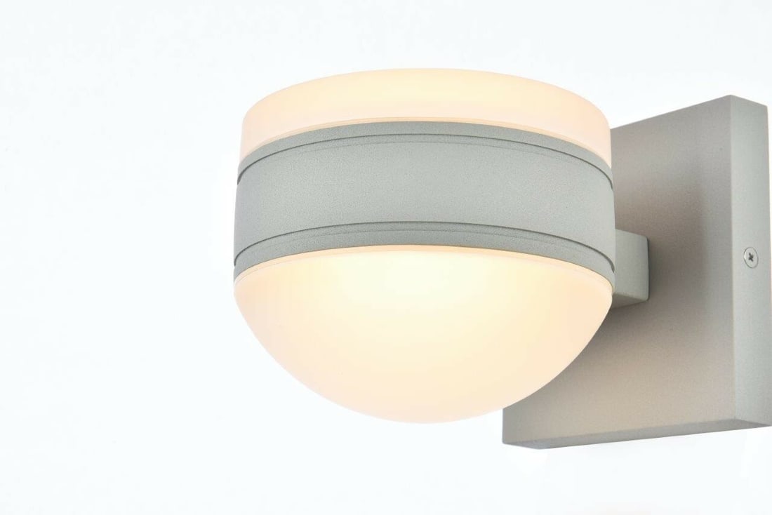 Living District Raine silver outdoor 2-light LED wall sconce (1 of 7)