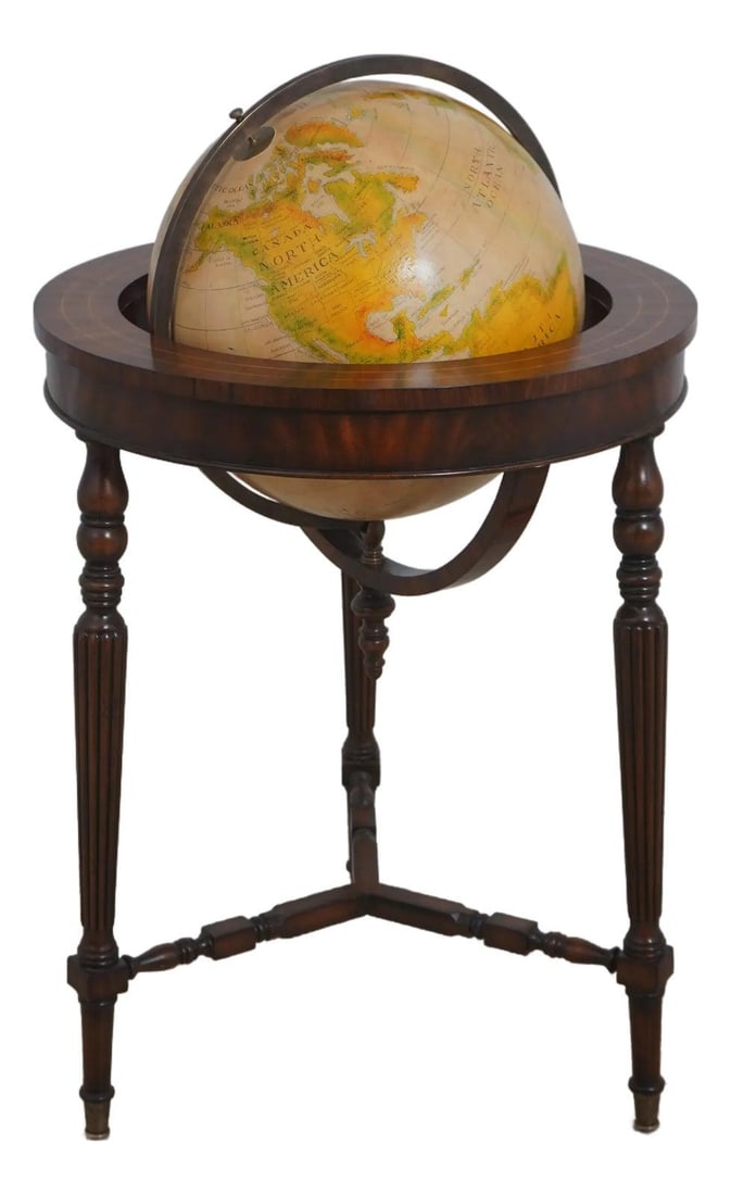 Maitland Smith Mahogany Globe Stand Brass Capped Feet (1 of 10)