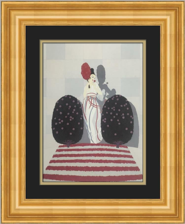 Erte Lafayette Custom Framed Art Deco Print 18x21 Art Reproduction (1 of 2)