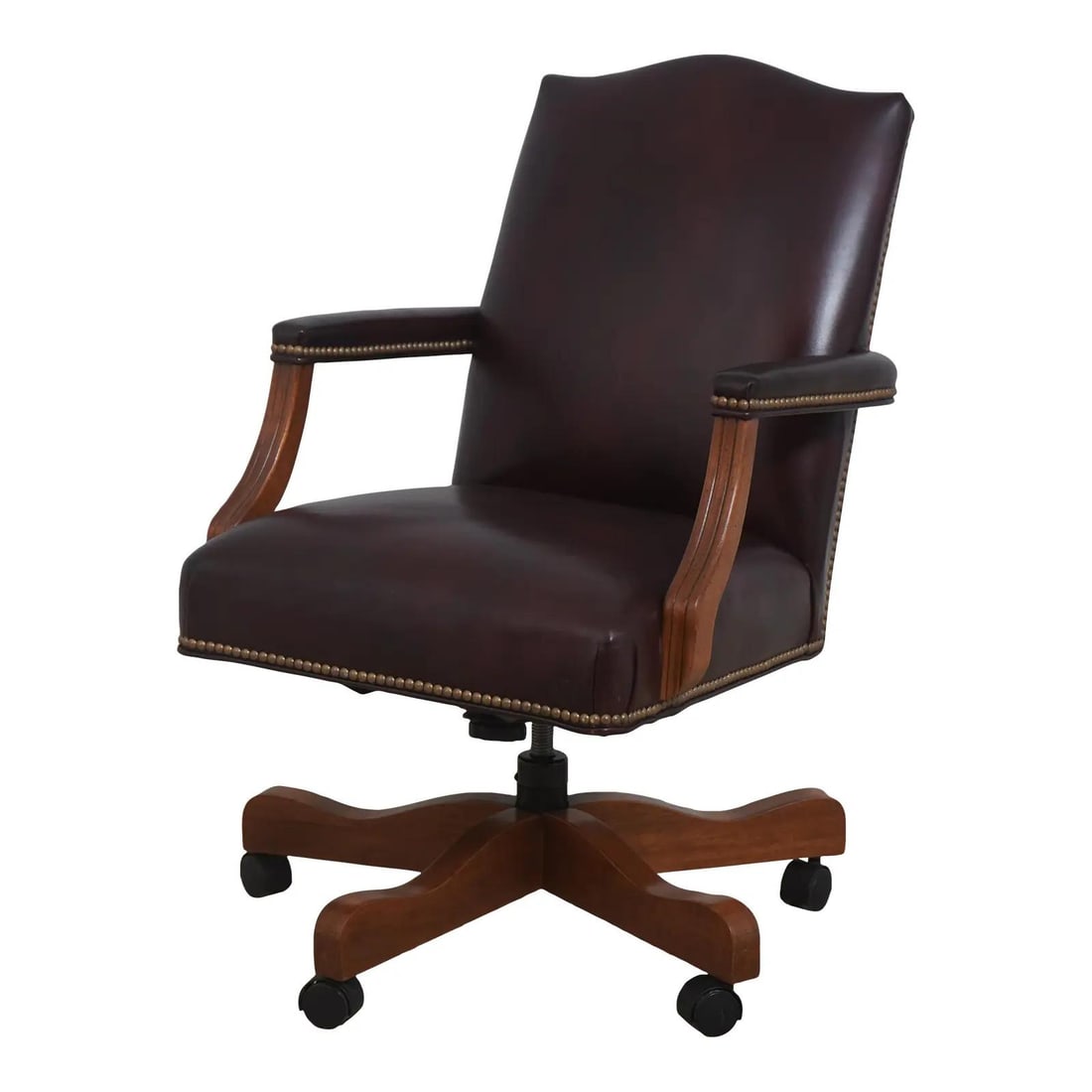 Burgundy Leather Office Chair by Ethan Allen (1 of 10)