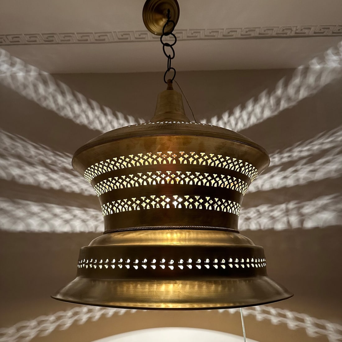 Moroccan Brass Hanging Lamp Handmade Pendant (1 of 8)