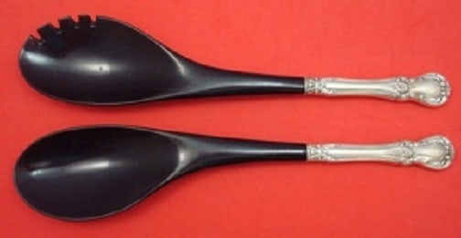Towle Old Master Sterling Silver Salad Serving Set 2pc with Ebony 12" (1 of 1)