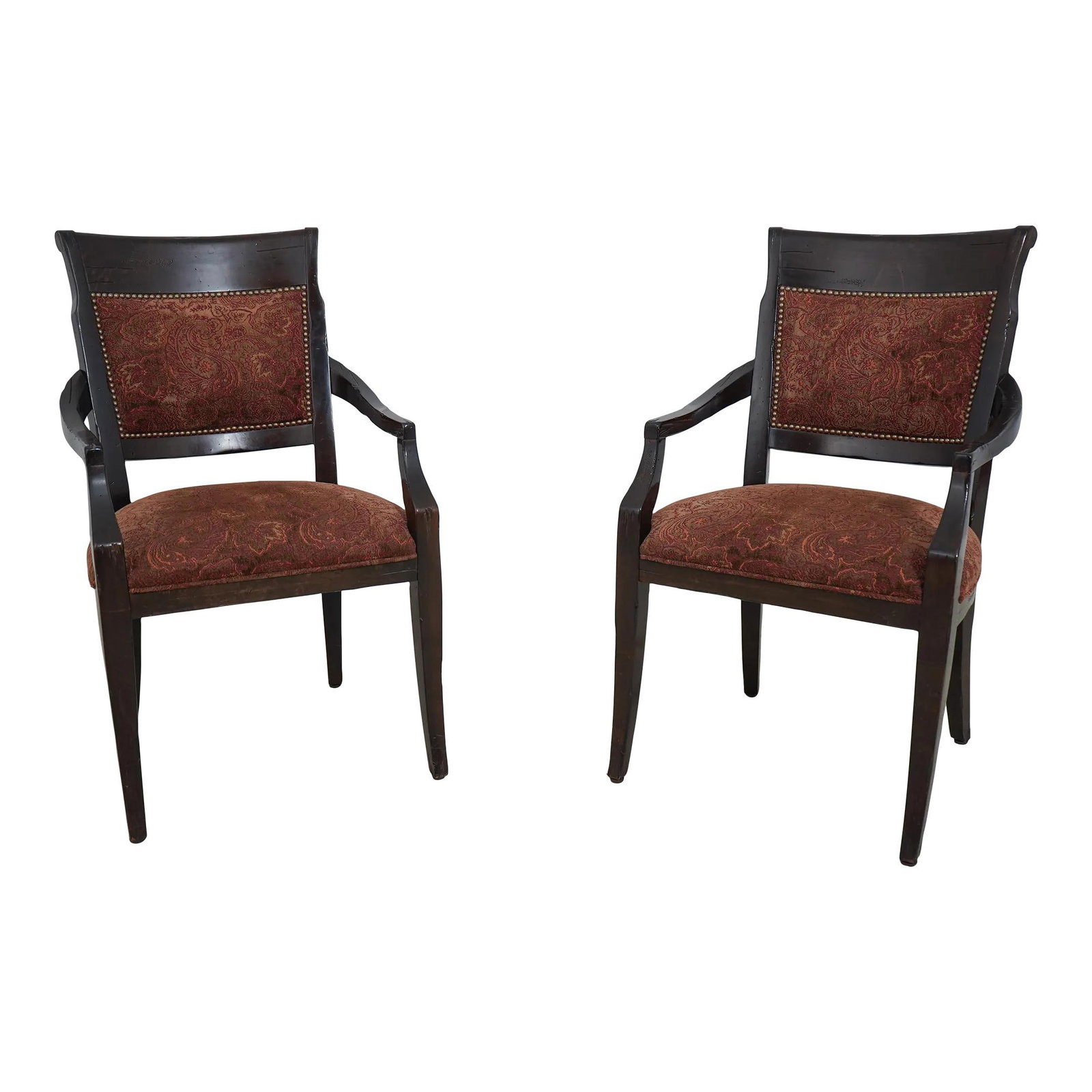Elegant Pair of English Regency Distressed Finish Armchairs (1 of 10)