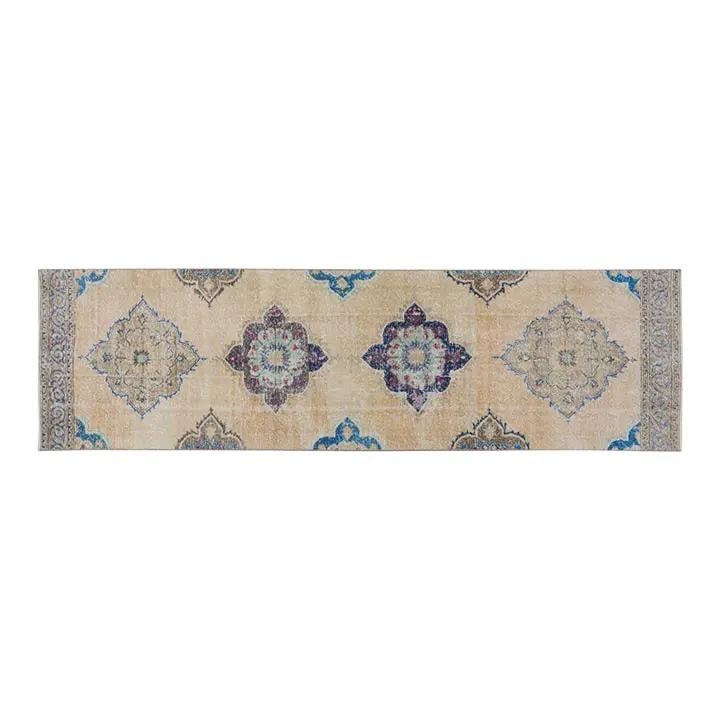 Hand-Knotted Wool Anatolian Rug in Slate Gray 2'10" x 10'1": Hand-Knotted Wool Anatolian Rug in Slate Gray 2'10" x 10'1" This vintage Turkish Anatolian rug is hand-knotted from wool using traditional techniques, showcasing skilled artistry passed down through g