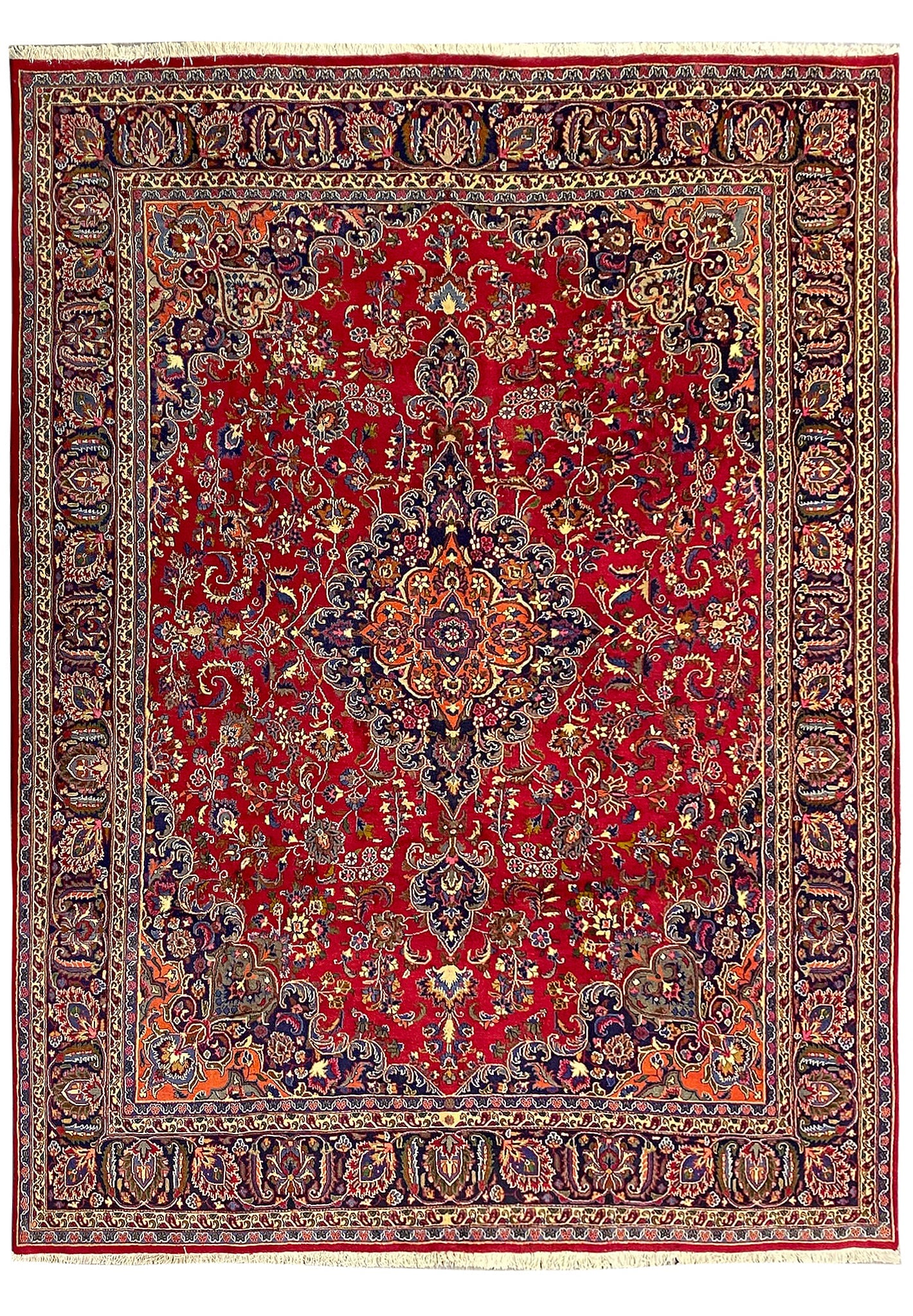 9.9 x 12.9 Authentic Persian Hand Knotted Wool Rug Iran: 9.9 x 12.9 Authentic Persian Hand Knotted Wool Rug Iran Free continental US Shipping Authentic Persian traditional rug from Iran, hand-knotted with premium quality wool. It features a dense, durable p