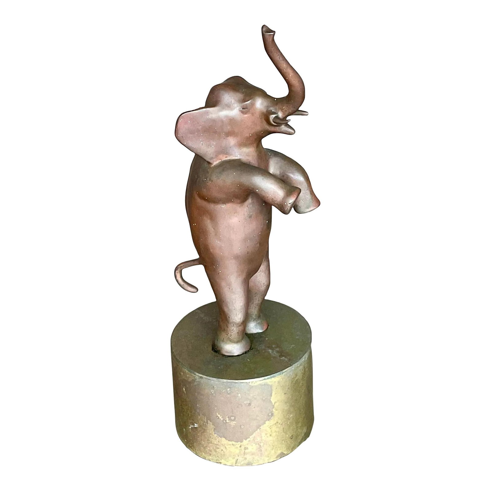 Vintage Boho Bronze Elephant Statue 18" Decorative Art (1 of 8)