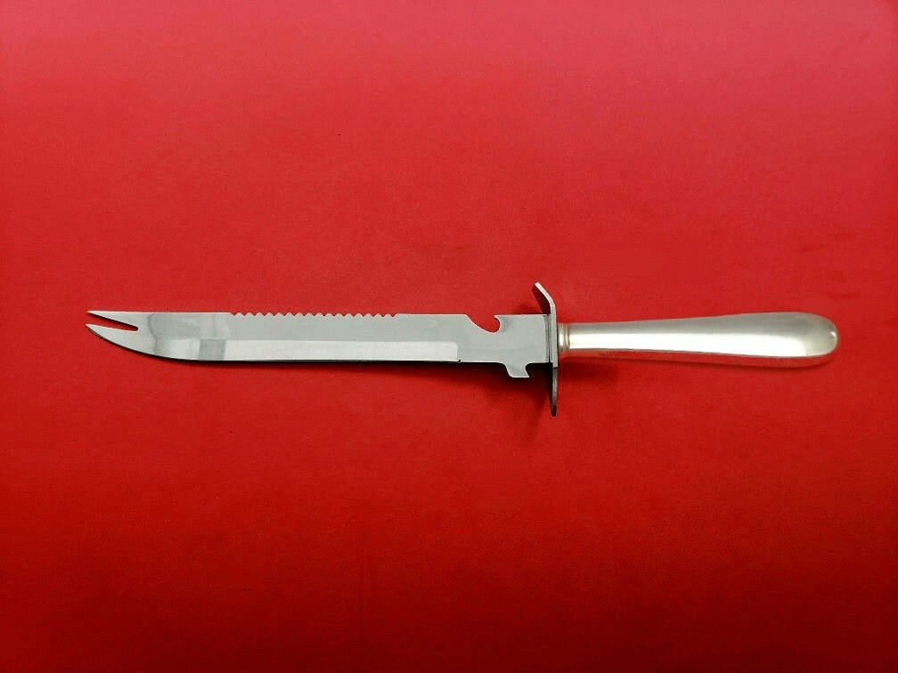 Gorham Dolly Madison Sterling Silver Ham Slice Custom Knife 11 1/2": Gorham Dolly Madison Sterling Silver Ham Slice Custom Knife 11 1/2" Presenting the Dolly Madison ham slice by Gorham, crafted from high-quality sterling silver. This custom-made knife features a hollo