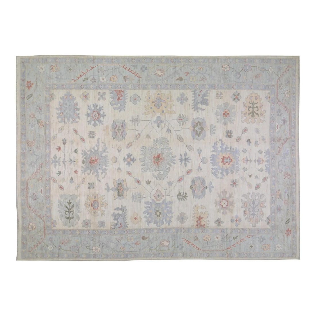 Handmade Wool Oushak Area Rug Modern Turkish Design 8'2 x 10': Handmade Wool Oushak Area Rug Modern Turkish Design 8'2 x 10' This hand-knotted Turkish Oushak rug is crafted from wool using traditional techniques, combining timeless artistry with a modern design s