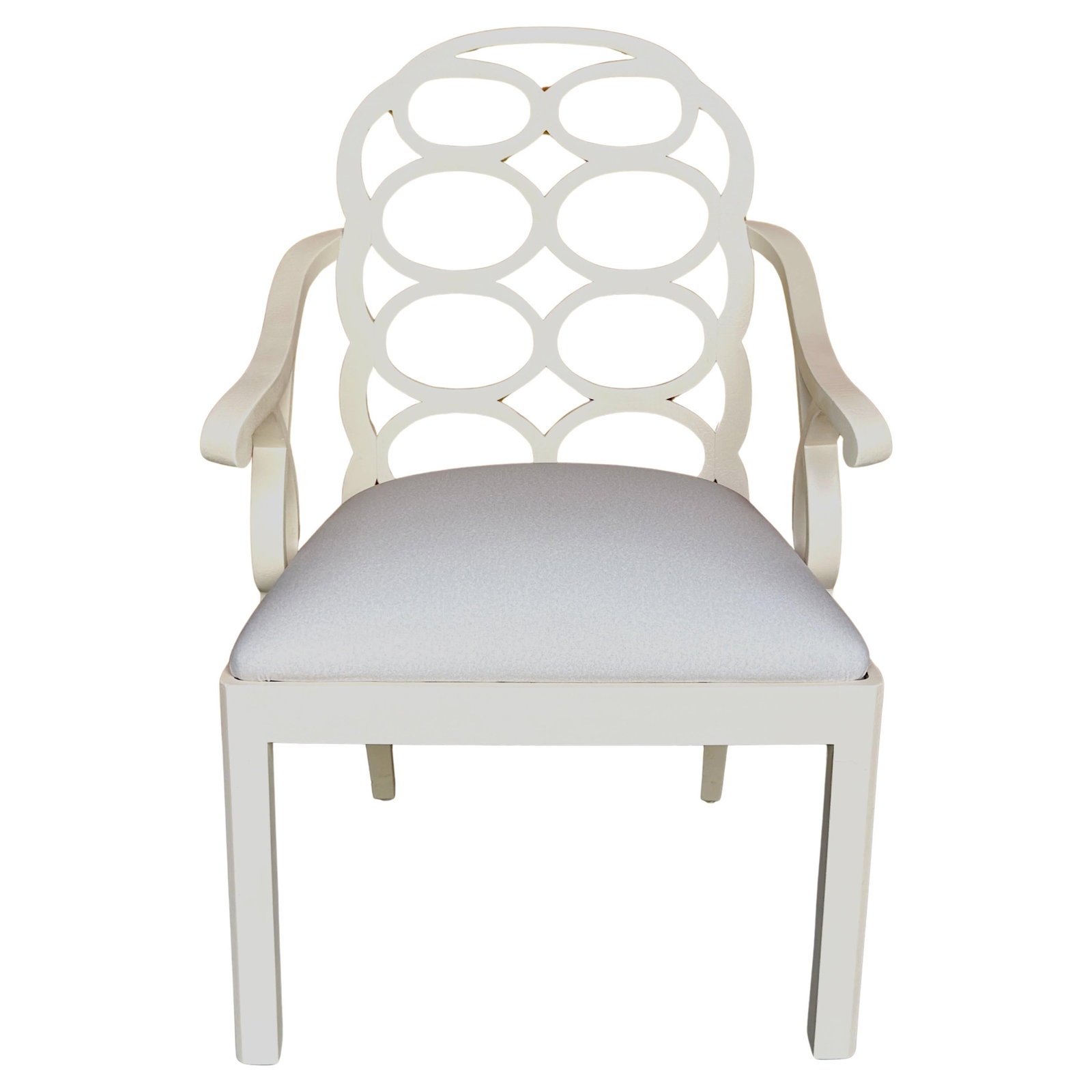 Frances Elkins Inspired White Lacquer Loop Armchair (1 of 9)