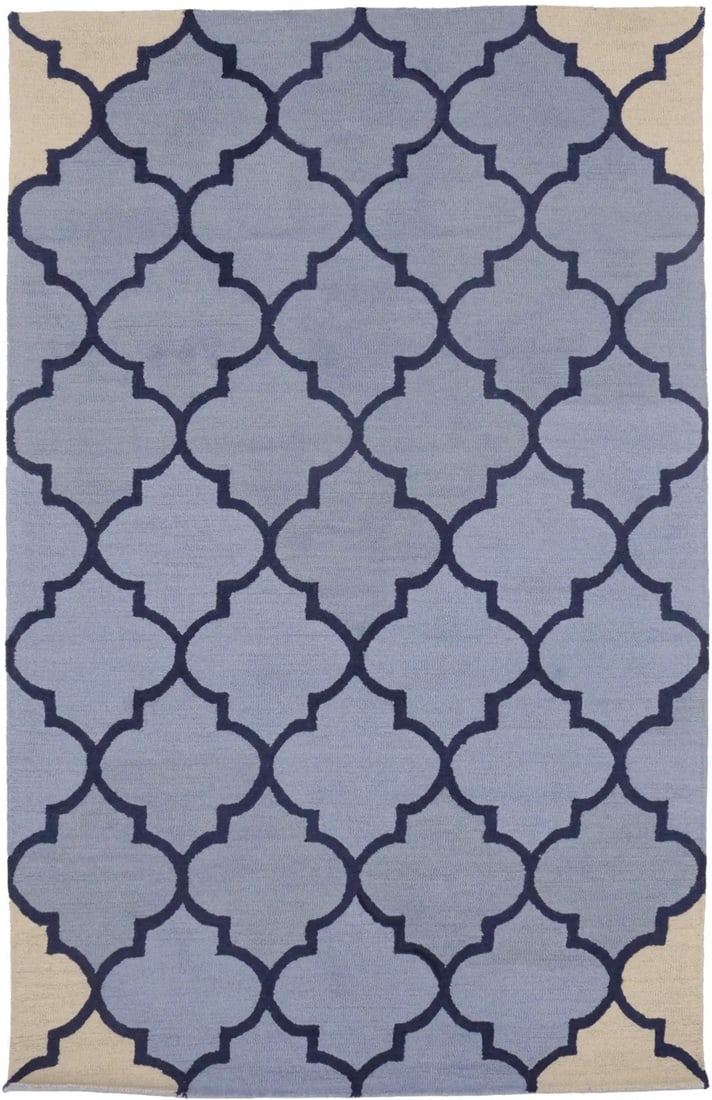 Trellis Pattern Multicolored 5x8 Hand-Tufted Wool Rug: Trellis Pattern Multicolored 5x8 Hand-Tufted Wool Rug Enhance your home decor with this beautifully designed Trellis Pattern Multicolored Rug. Measuring 5'0" x 8'0", this modern area rug features a vi