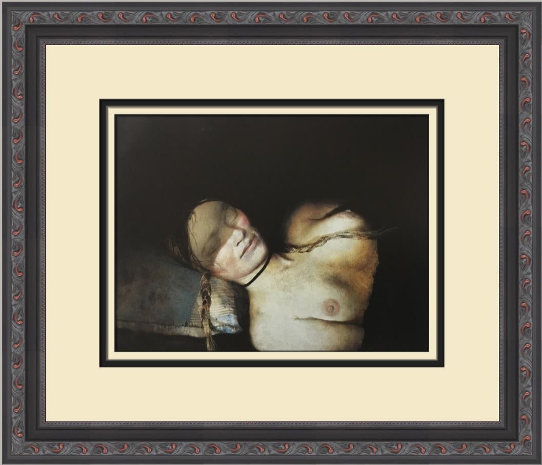 Andrew Wyeth Helga Night Shadow Custom Framed Art Print 1980 (1 of 2)