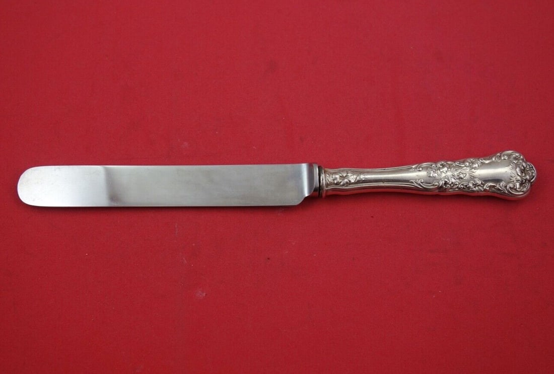 International Silver Pansy Sterling Silver Dinner Knife 9 3/8 Blunt Blade (1 of 2)