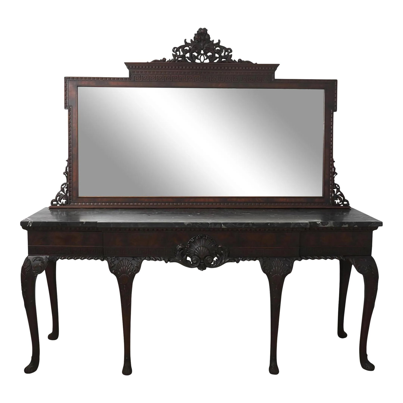 19th Century Georgian Mahogany Marble Console and Mirror Set (1 of 10)