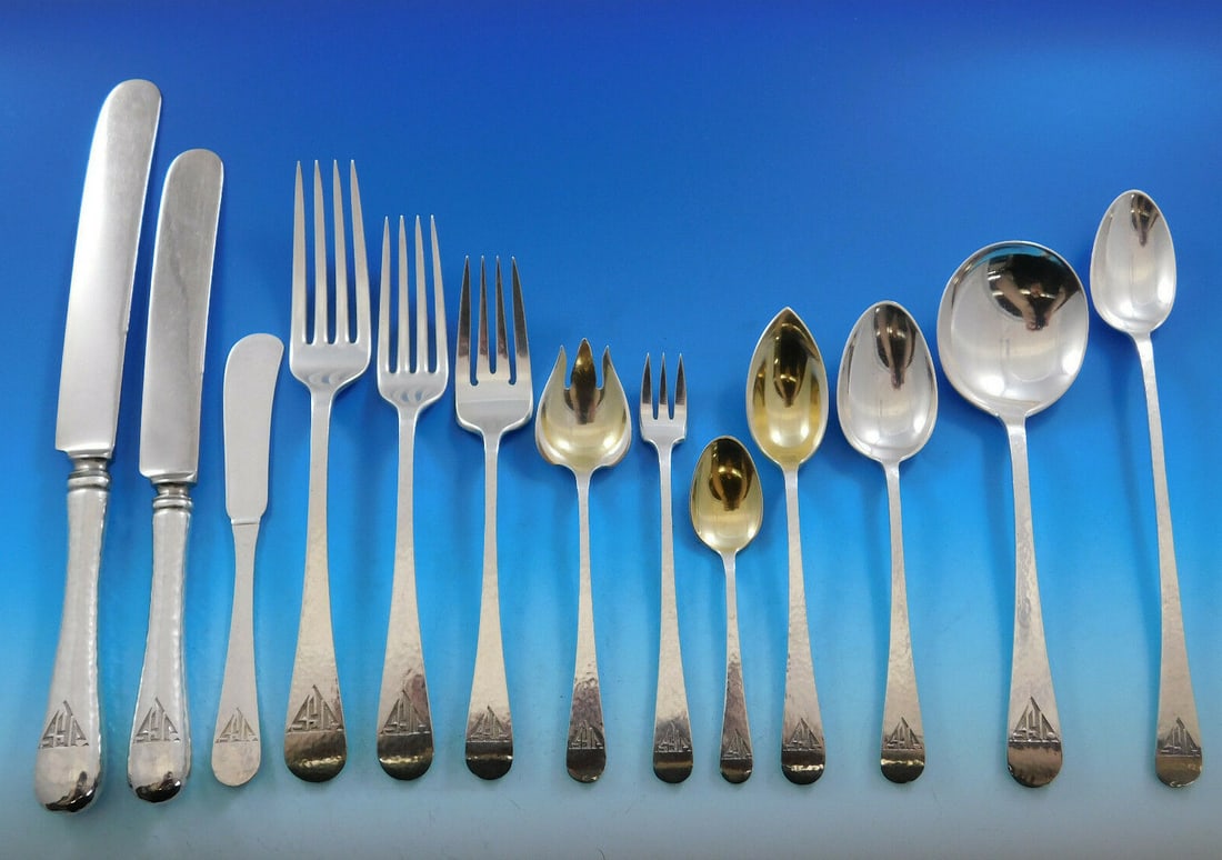 165 Piece Gorham Covington Hammered Sterling Silver Flatware Set (1 of 10)