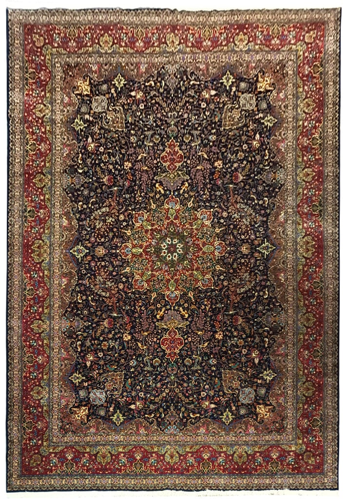 13.2 x 19.9 Super Fine Persian Tabriz Rug Wool Silk 500 KPSI Iran: 13.2 x 19.9 Super Fine Persian Tabriz Rug Wool Silk 500 KPSI Iran Free continental US Shipping Discover unparalleled luxury with this 13.2 x 19.9 Super Fine Persian Tabriz Large Rug, meticulously hand