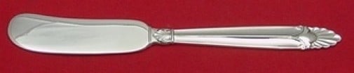 International Empress Sterling Silver Butter Spreader Flat Handle 5 3/4": International Empress Sterling Silver Butter Spreader Flat Handle 5 3/4" Sterling silver butter spreader in the Empress pattern by International. It features a flat handle, measures 5 3/4 inches, and 