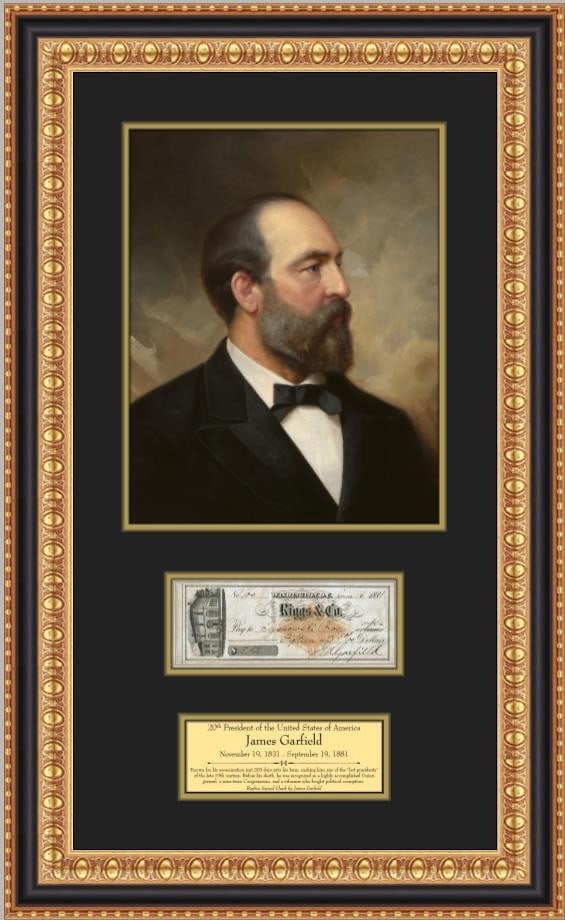 Framed James Garfield Replica Signed Check and Portrait Presidential Display (1 of 4)