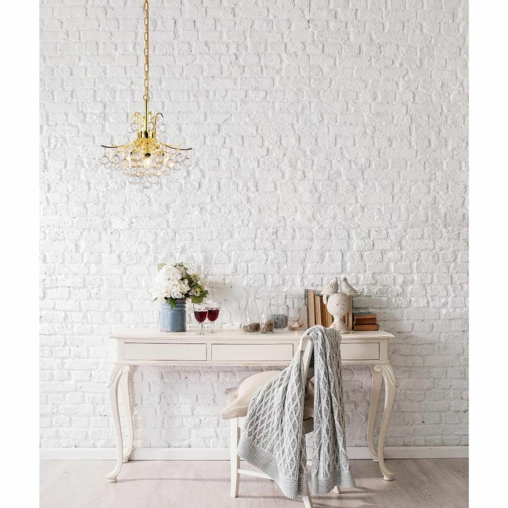 Toureg Gold Crystal Pendant Light 16 inch 6 Bulb: Toureg Gold Crystal Pendant Light 16 inch 6 Bulb This pre-owned modern chandelier pendant features a gold-plated finish with royal cut clear crystal accents. Designed for indoor installation, it offer