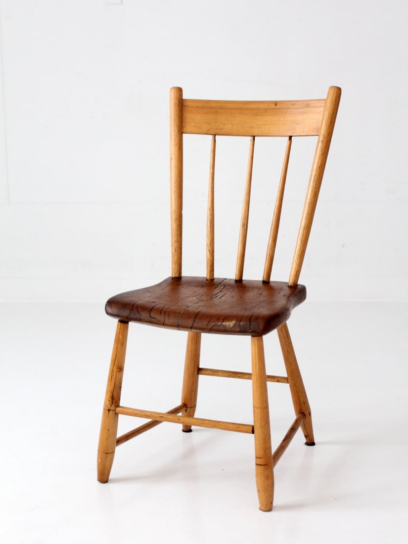 Primitive Spindle Back Wood Chair 16.25 inch (1 of 12)
