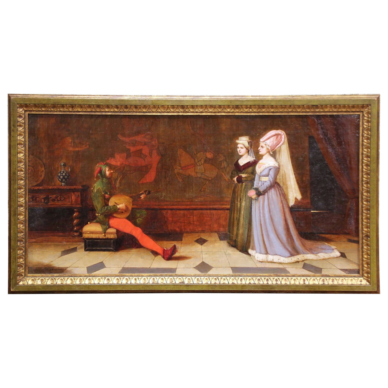 Signed 1875 Edwin Hughes oil on canvas The Court Jester (1 of 15)